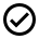 Black checkmark inside a circle
